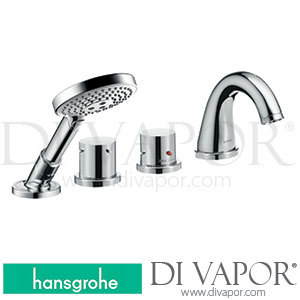 Hansgrohe 10461000 AXOR Starck 4-Hole Rim Mounted Thermostatic Bath Mixer with Zero Handles 09/98 - 03/04 Spare Parts