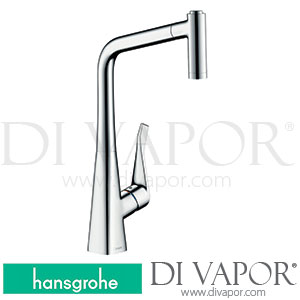 Hansgrohe 14820000 Metris M71 Single Lever Kitchen Mixer 320, Pull-Out Spray, 2Jet Spare Parts 07/13 - 08/17