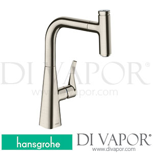 Hansgrohe 14857800 Metris Select M71 Single Lever Kitchen Mixer 240, Pull-Out Spout, 1Jet Spare Parts 01/17 - 04/19