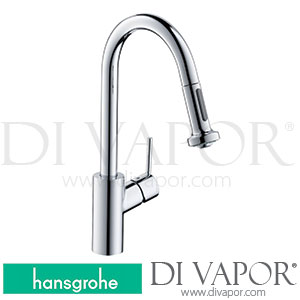 Hansgrohe 14877800 Talis M52 Single Lever Kitchen Mixer 220, Installation in Front of a Window, Pull-Out Spray, 2Jet Spare Parts 07/09 - 10/09