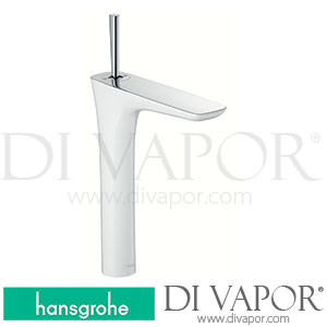Hansgrohe 15066400 PuraVida Single Lever Basin Mixer 240 with Push-Open Waste Set and 600 Mm Connection Hoses for Wash Bowls 08/10 - 12/16 Spare Parts