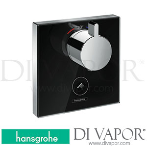 Hansgrohe 15735600 ShowerSelect Glass Thermostat Highflow for Concealed Installation for 1 Function and Additional Outlet 07/15 - 07/16 Spare Parts