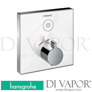Hansgrohe 15737400 ShowerSelect Glass Thermostat for Concealed Installation for 1 Function >07/15 Spare Parts