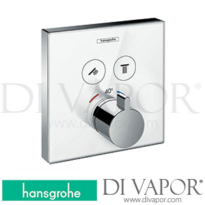 Hansgrohe 15738400 ShowerSelect Glass Thermostat for Concealed Installation for 2 Functions >07/15 Spare Parts
