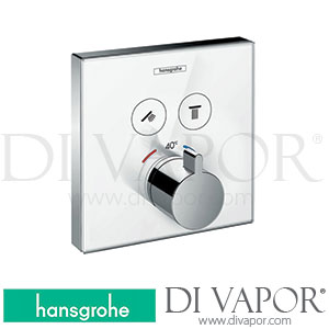 Hansgrohe 15738407 ShowerSelect Glass Thermostat for Concealed Installation for 2 Functions >10/18 Spare Parts