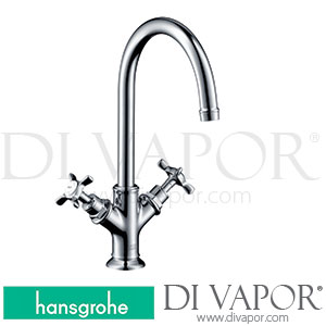 Hansgrohe 16502007 AXOR Montreux 2-Handle Basin Mixer 210 with Cross Handles and Pop-Up Waste Set >10/18 Spare Parts