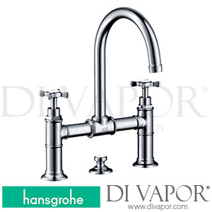 Hansgrohe 16510007 AXOR Montreux 2-Handle Basin Mixer 220 with Cross Handles and Pop-Up Waste Set >11/18 Spare Parts