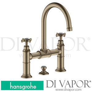 Hansgrohe 16510820 AXOR Montreux 2-Handle Basin Mixer 220 with Cross Handles and Pop-Up Waste Set 04/06 - 12/09 Spare Parts