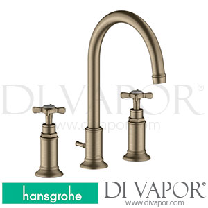 Hansgrohe 16513827 AXOR Montreux 3-Hole Basin Mixer 180 with Cross Handles and Pop-Up Waste Set >01/18 Spare Parts