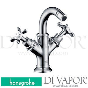 Hansgrohe 16520000 AXOR Montreux 2-Handle Bidet Mixer with Cross Handles and Pop-Up Waste Set >10/10 Spare Parts