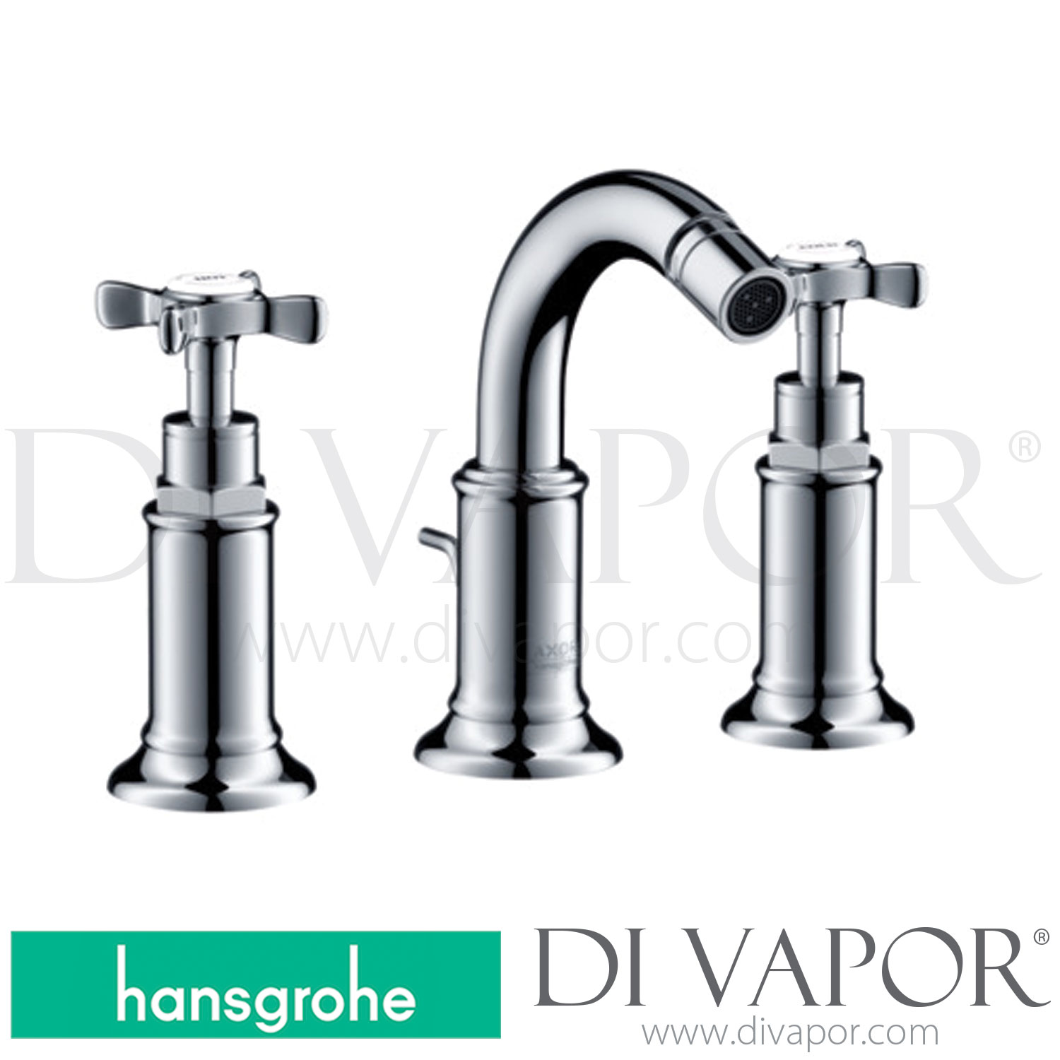 Hansgrohe 16523820 AXOR Montreux 3Hole Bidet Mixer with PopUp Waste