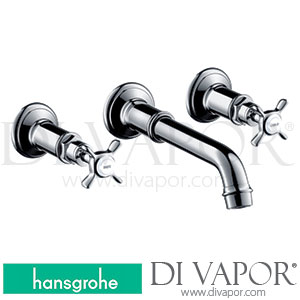 Hansgrohe 16532000 AXOR Montreux 3-Hole Basin Mixer for Concealed Installation Wall-Mounted with Spout 165 - 225 Mm and Cross Handles >01/09 Spare Parts