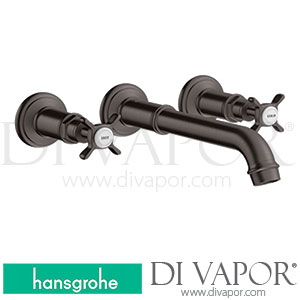Hansgrohe 16532340 AXOR Montreux 3-Hole Basin Mixer for Concealed Installation Wall-Mounted with Spout 165 - 225 Mm and Cross Handles >10/16 Spare Parts