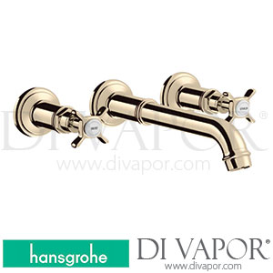 Hansgrohe 16532830 AXOR Montreux 3-Hole Basin Mixer for Concealed Installation Wall-Mounted with Spout 165 - 225 Mm and Cross Handles 04/06 - 12/09 Spare Parts