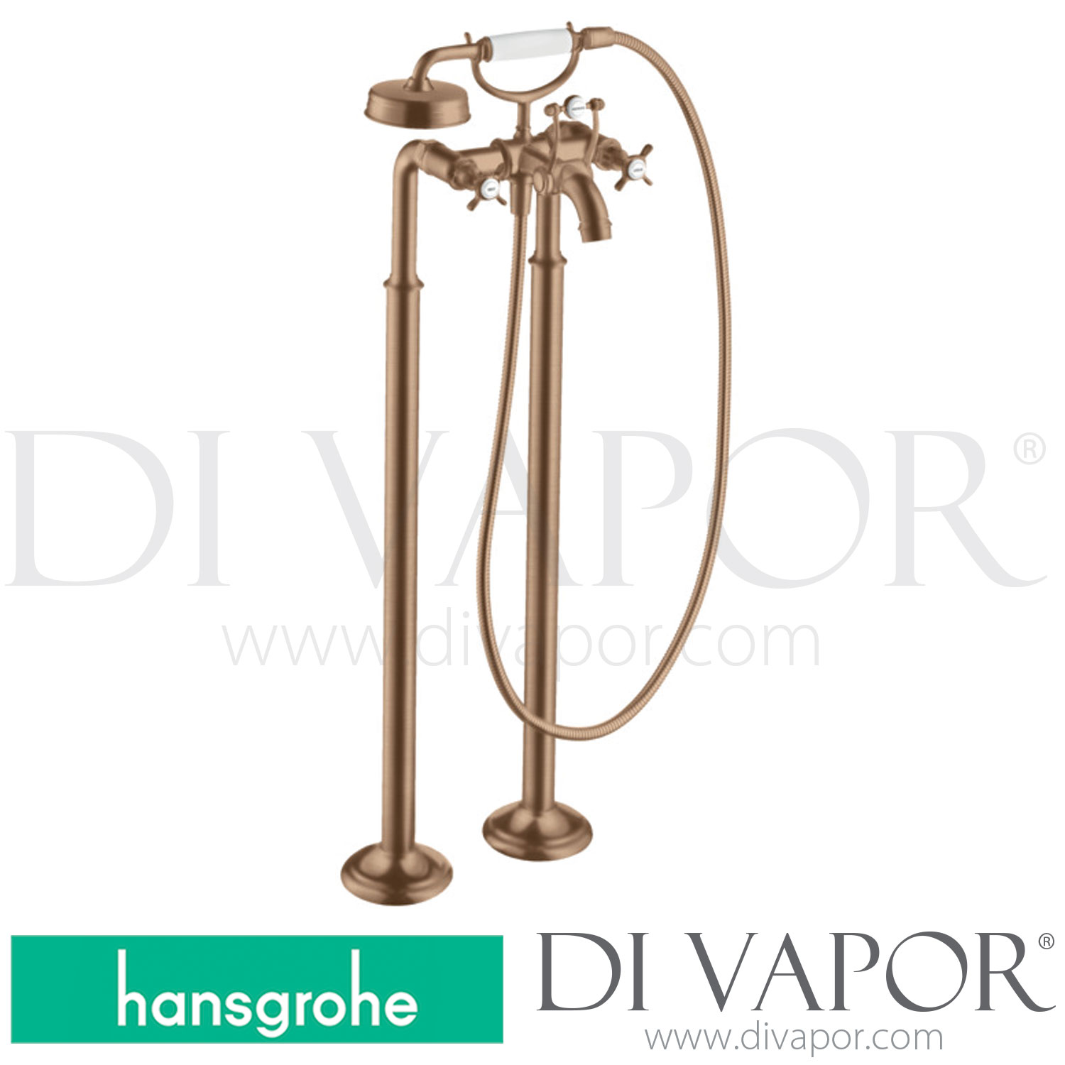 Hansgrohe 16547310 AXOR Montreux 2Handle Bath Mixer FloorStanding
