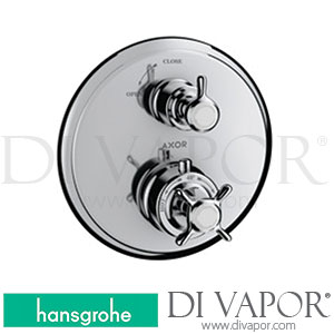 Hansgrohe 16800003 AXOR Montreux Thermostat for Concealed Installation with Cross Handle and Shut-Off Valve >04/20 Spare Parts