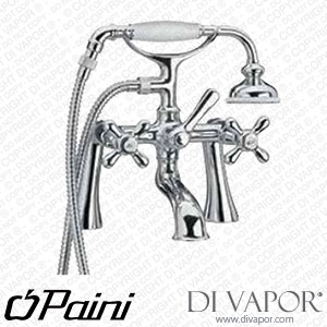 Paini 17-10827 Georgian Complete Bath Shower Mixer with Kit and 3/4