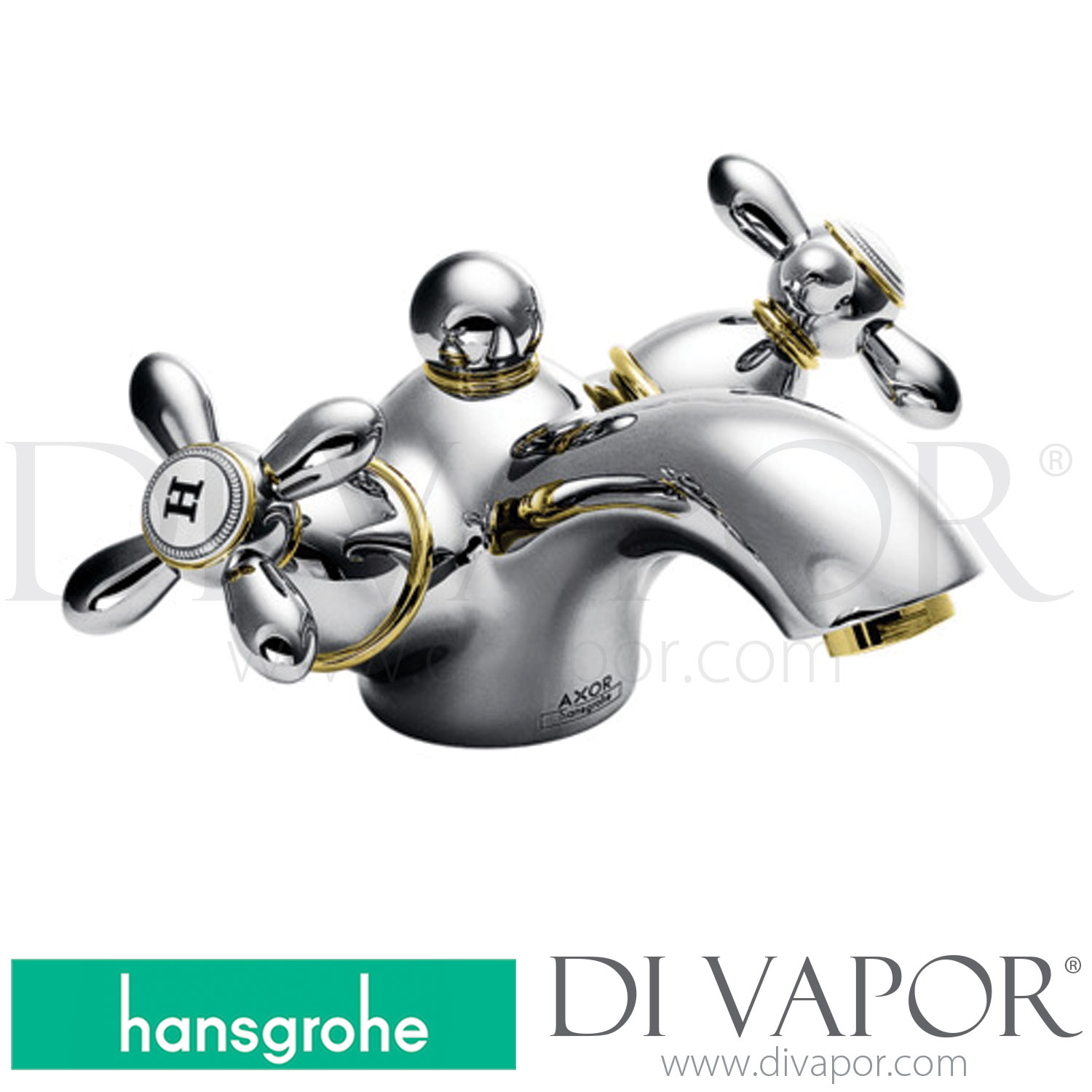 Hansgrohe 17032000 AXOR Carlton 2Handle Basin Mixer 60 with Cross
