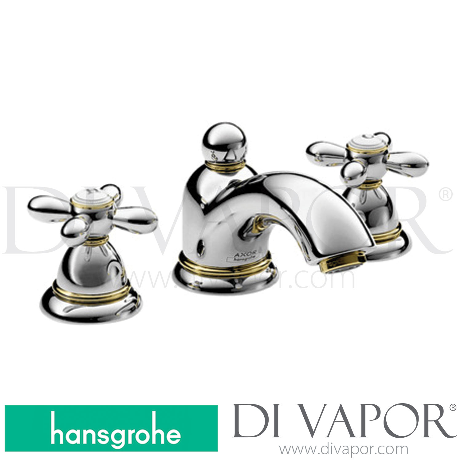 Hansgrohe 17133000 AXOR Carlton 3Hole Basin Mixer 50 with PopUp Waste