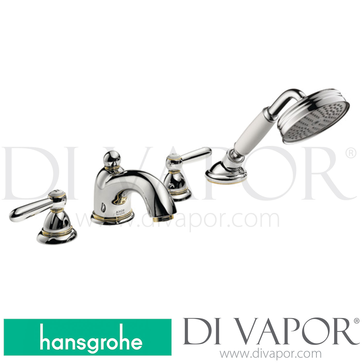 Hansgrohe 17445000 AXOR Carlton 4Hole Rim Mounted Bath Mixer with