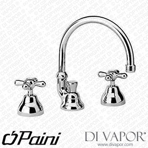 Paini 17CR214 Liberty 3-Hole Basin Mixer Tap with Swivel Spout 1