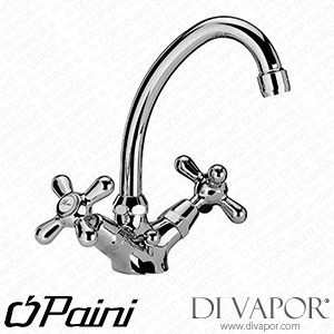 Paini 17CR250 Liberty Chrome Basin Mixer Tap with Swivel Spout and 1
