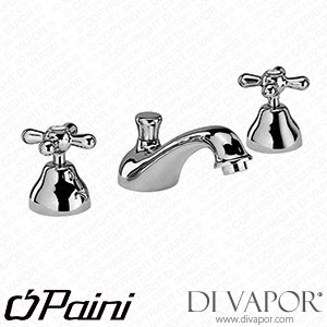 Paini 17OP211 Liberty PVD Glossy Gold 3-Hole Basin Mixer Tap with 1
