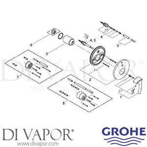 Grohe 19050 Tenso Bath / Shower Mixer Trim Spare Parts