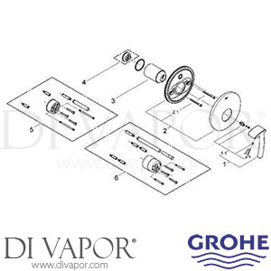 Grohe 19051 Tenso Single-Lever Shower Mixer Trim Spare Parts