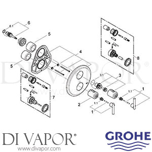 Grohe 19145 Atrio Thermostat Shower Mixer Spare Parts