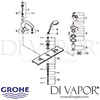 Grohe Chiara 3-Hole Bath Shower Combination Spares