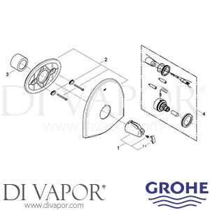 Grohe 19161 Chiara Central Thermostat Shower Mixer Spare Parts
