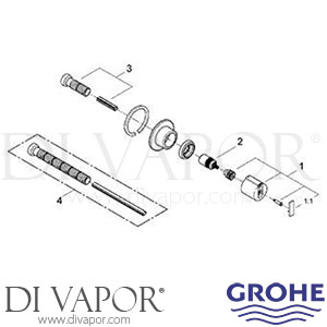 Grohe 19243 Grohtherm 2000 Concealed Stop Valve Exposed Part Spare Parts