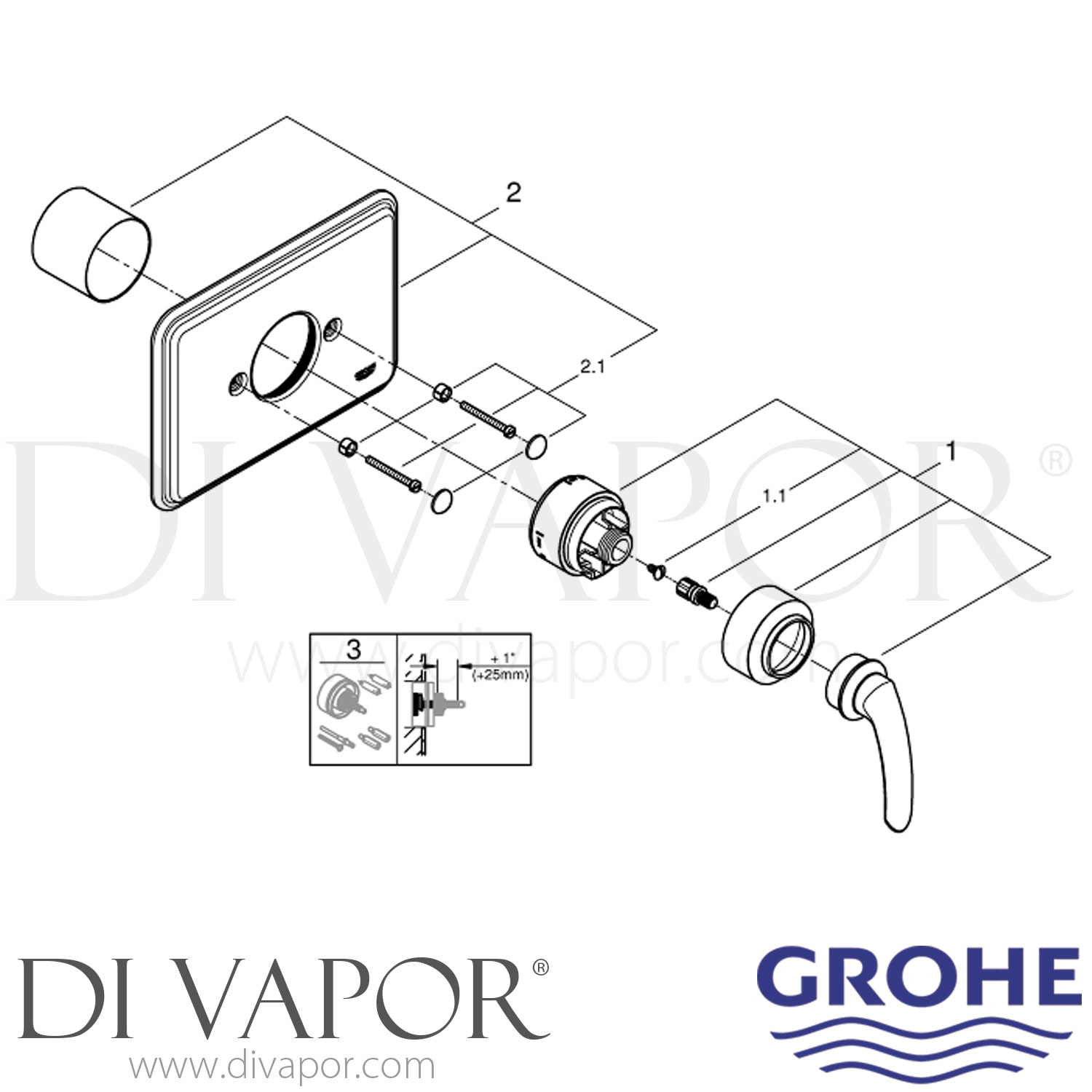 Grohe 19264EN0 Talia Pressure Balance Valve Trimset Spare Parts
