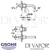 Grohe Atrio 2-Hole Basin Mixer S-Size Dimensions