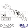 Grohe 19296DC1 Mixer Spare Tech Diagram