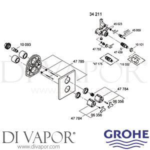 Grohe 19307 Allure Thermostat Shower Mixer Spare Parts