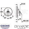 Grohe Veris Single-Lever Bath Shower Mixer Dimensions