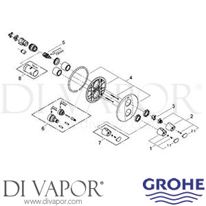 Grohe 19358 Grohtherm 3000 Thermostat with Integrated 2-Way Diverter Spare Parts