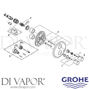 Grohe 19403 Tenso Thermostat with Integrated 2-Way Diverter Spare Parts