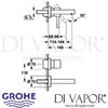 Grohe Essence Two-Hole Basin Mixer S-Size Dimensions