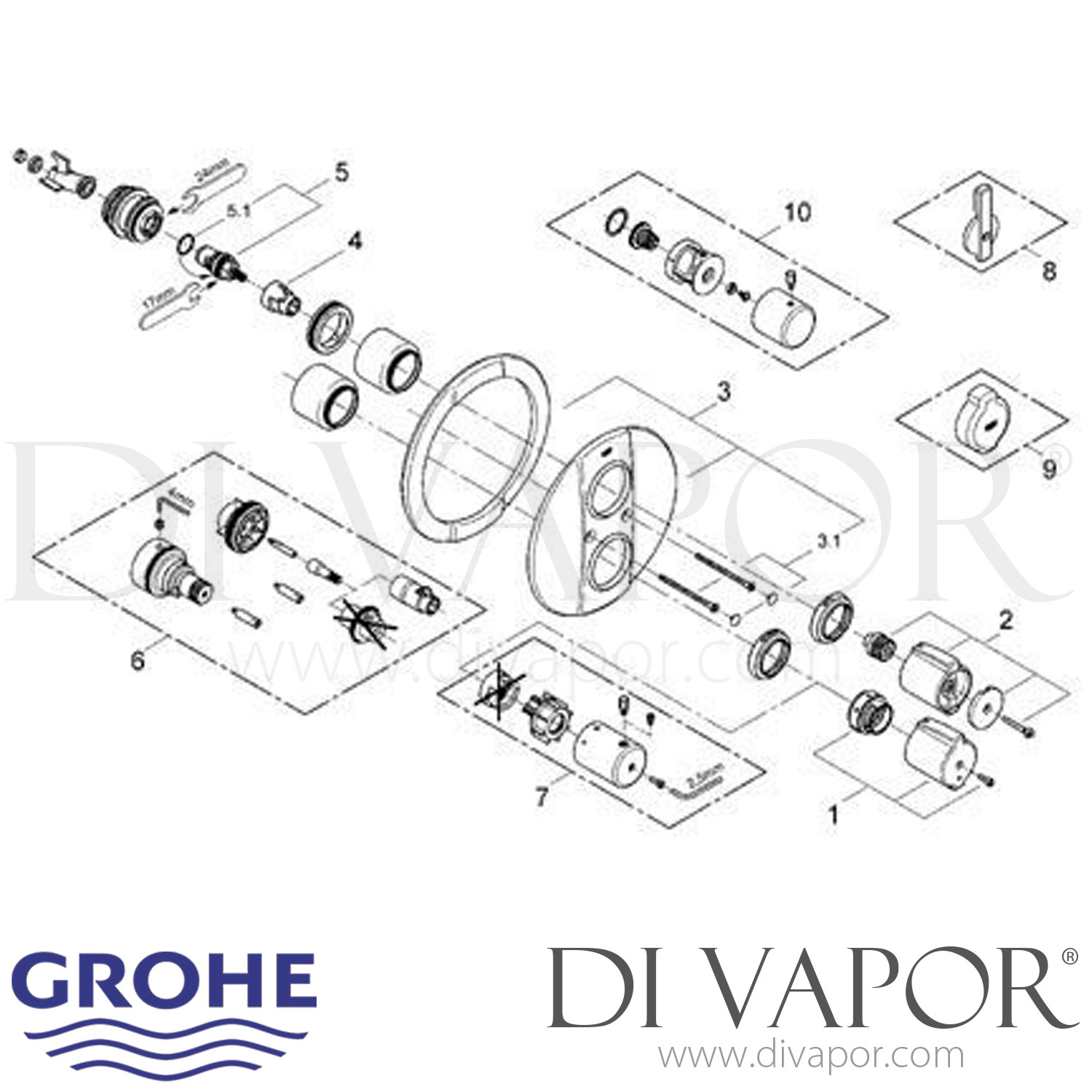 Grohe 19416 | 19416000 Grohtherm 2000 Special Thermostatic Shower Mixer ...