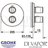 Grohe Ondus Thermostatic Shower Mixer Dimensions