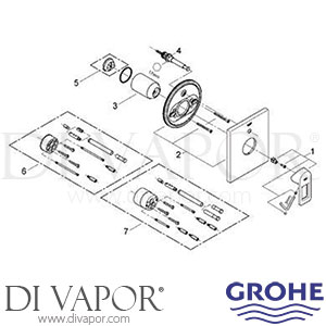 Grohe 19456 Quadra Bath/Shower Mixer Trim Spare Parts