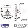 Grohe Quadra Velvet Black Single-Lever Bath Mixer Dimensions