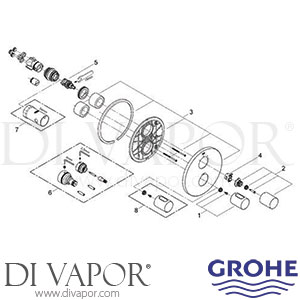 Grohe 19468 Grohtherm 3000 Cosmopolitan Thermostat with 2-Way Diverter Shower Spare Parts