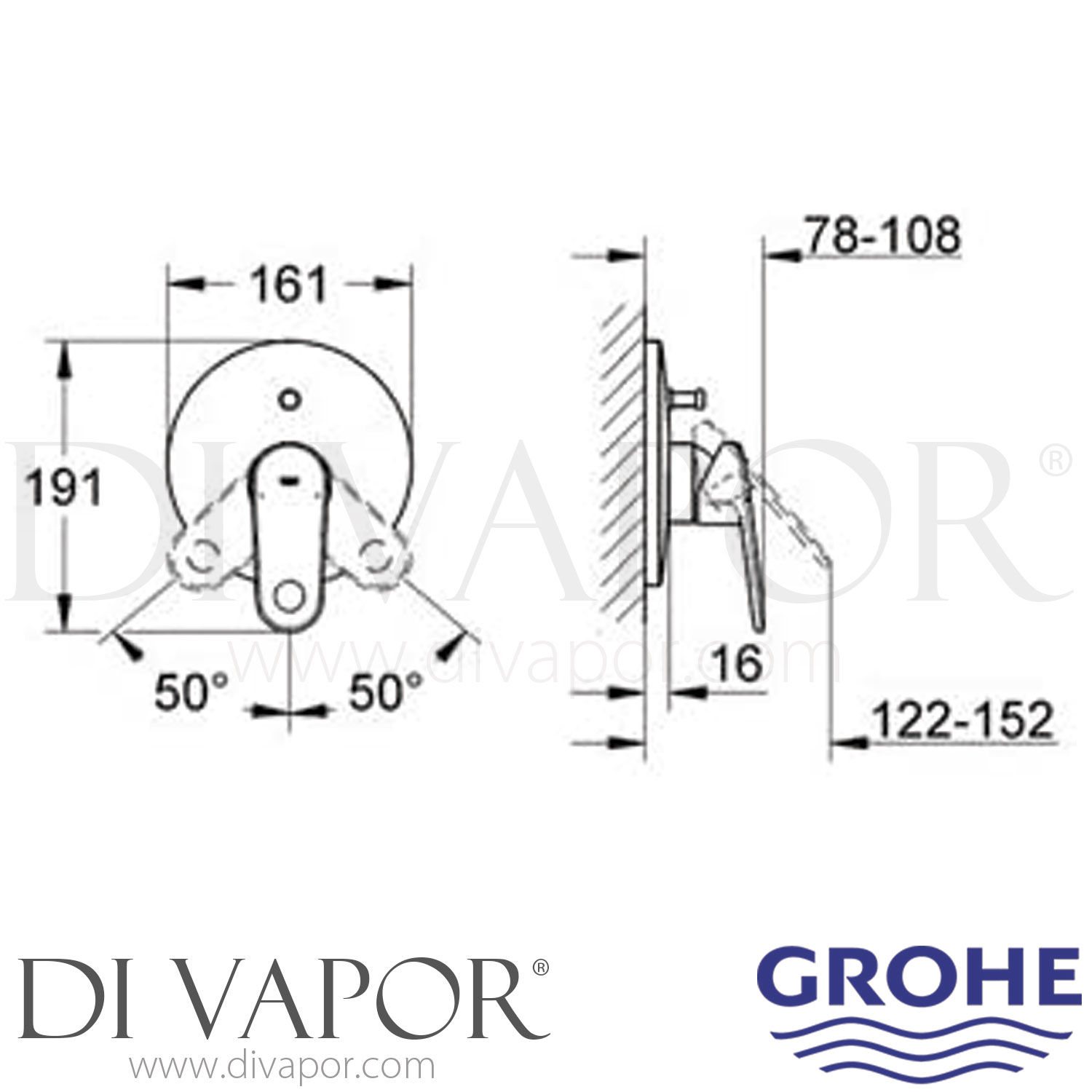 Grohe 19536 Europlus Bath/Shower Mixer Trim Spare Parts