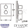 Grohe Grohtherm 3000 Cosmopolitan Thermostatic Shower Mixer Dimensions