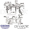Grohe Essence 4-Hole Single Lever Bath Combination Dimensions