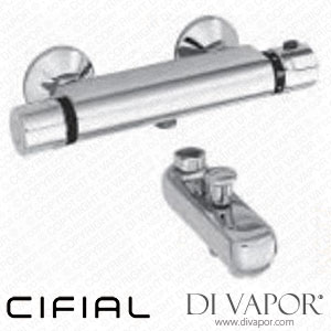 Cifial 1961001-625 Thermostatic Exposed Shower Mixer + Extension Spare Parts